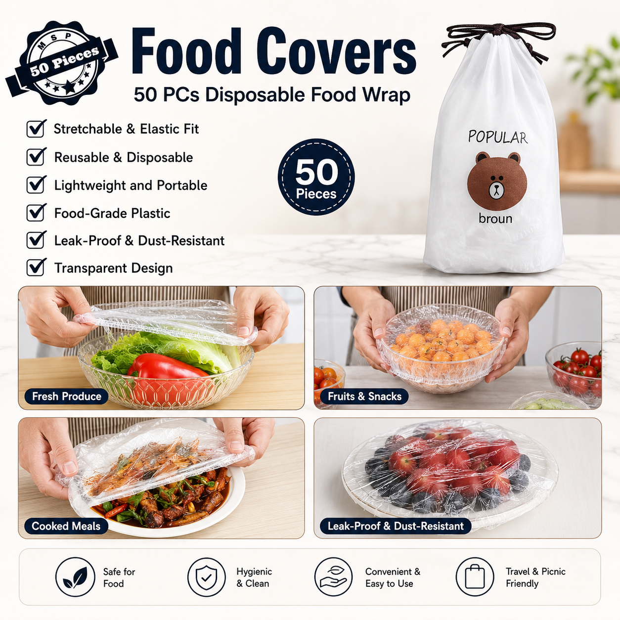 Reusable Elastic Food Storage Covers