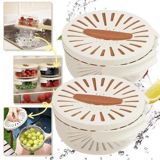 2 in 1 Multi-Functional Vegetable & Fruit Cleaning Basket | Folding Drainage & Storage Box
