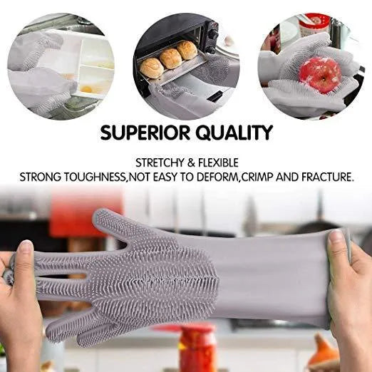 1 Pair Magic Silicon Rubber Gloves