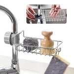 Adjustable Stainless Steel Faucet Storage Rack for Kitchen & Bathroom (Free Delivery)