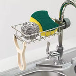Adjustable Stainless Steel Faucet Storage Rack for Kitchen & Bathroom (Free Delivery)
