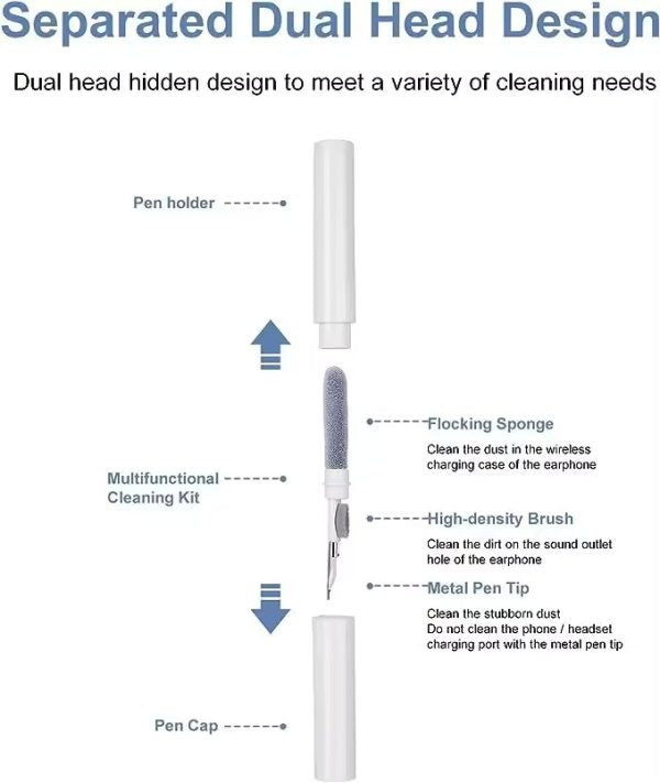 3 In 1 Cleaning Pen Tool Brush Kit For Mobile, Earphone, Earbuds & Airpods