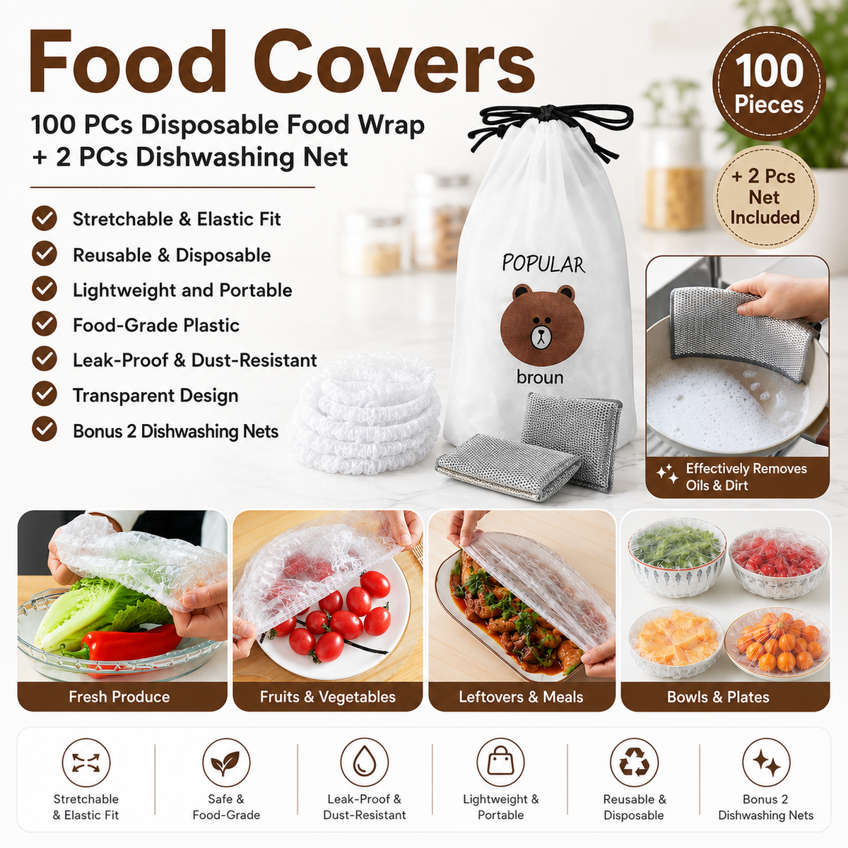 Reusable Elastic Food Storage Covers