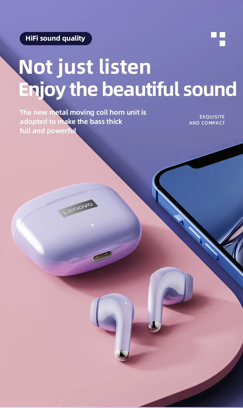 Lenovo Lp40 Wireless Bluetooth Earbuds