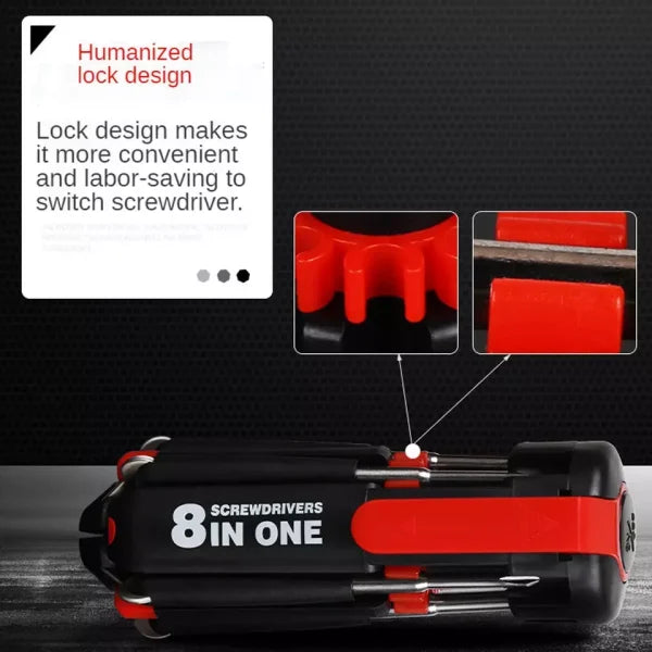 LED 8 in 1 Professional Mini Screwdriver