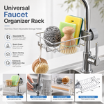 Adjustable Stainless Steel Faucet Storage Rack for Kitchen & Bathroom (Free Delivery)