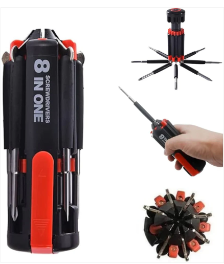LED 8 in 1 Professional Mini Screwdriver
